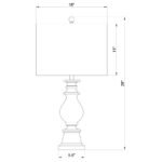 BRIE 28-INCH DRUM SHADE URN TABLE LAMP ANTIQUE GOLD - Image 4