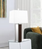 ELENA 30-INCH SQUARE TAPERED MIRRORED TABLE LAMP BROWN - Image 2