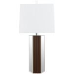 ELENA 30-INCH SQUARE TAPERED MIRRORED TABLE LAMP BROWN - Image 3