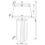 ELENA 30-INCH SQUARE TAPERED MIRRORED TABLE LAMP BROWN - Image 7