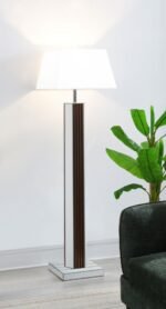 ELENA 67-INCH SQUARE TAPERED MIRRORED FLOOR LAMP BROWN - Image 2