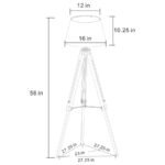 DAYTON 56-INCH EMPIRE SHADE METAL TRIPOD FLOOR LAMP GREY - Image 4