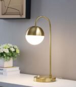 MERRICK 21-INCH SPHERICAL ARCHED BEDSIDE TABLE LAMP GOLD - Image 2