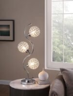 AMBERLEY 33-INCH 3-LIGHT CURVY METAL TABLE LAMP SILVER - Image 2