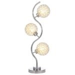 AMBERLEY 33-INCH 3-LIGHT CURVY METAL TABLE LAMP SILVER - Image 3