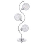 AMBERLEY 33-INCH 3-LIGHT CURVY METAL TABLE LAMP SILVER