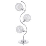 AMBERLEY 33-INCH 3-LIGHT CURVY METAL TABLE LAMP SILVER - Image 4