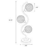 AMBERLEY 33-INCH 3-LIGHT CURVY METAL TABLE LAMP SILVER - Image 5