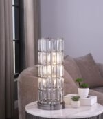 WANDA 20-INCH CRYSTAL SHADE BEDSIDE TABLE LAMP BLACK - Image 2