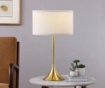 ELMIRA 24-INCH DRUM SHADE METAL TABLE LAMP GOLD - Image 2