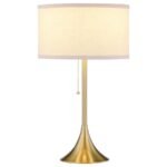 ELMIRA 24-INCH DRUM SHADE METAL TABLE LAMP GOLD