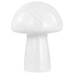 KANABY MUSHROOM SHAPED GLASS BEDSIDE TABLE LAMP WHITE