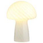 KANABY MUSHROOM SHAPED GLASS BEDSIDE TABLE LAMP WHITE - Image 3