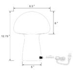 KANABY MUSHROOM SHAPED GLASS BEDSIDE TABLE LAMP WHITE - Image 4