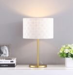 RAMIRO 66-INCH DRUM SHADE METAL BEDSIDE TABLE LAMP GOLD - Image 2