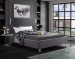Ghost Velvet Upholstered Bed - Image 2