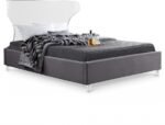 Ghost Velvet Upholstered Bed