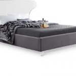 Ghost Velvet Upholstered Bed