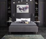 Ghost Velvet Upholstered Bed - Image 4