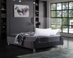Ghost Velvet Upholstered Bed - Image 6