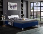 Ghost Velvet Upholstered Bed - Image 2