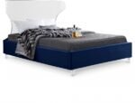 Ghost Velvet Upholstered Bed