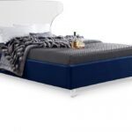 Ghost Velvet Upholstered Bed