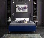 Ghost Velvet Upholstered Bed - Image 4