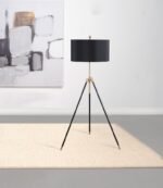 ZABKA 63-INCH DRUM SHADE METAL TRIPOD FLOOR LAMP BLACK - Image 2