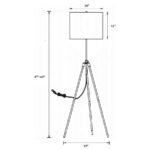 ZABKA 63-INCH DRUM SHADE METAL TRIPOD FLOOR LAMP BLACK - Image 3