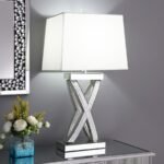 DOMINICK 31-INCH TAPERED MIRRORED ACRYLIC TABLE LAMP SILVER - Image 2
