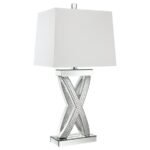 DOMINICK 31-INCH TAPERED MIRRORED ACRYLIC TABLE LAMP SILVER