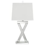DOMINICK 31-INCH TAPERED MIRRORED ACRYLIC TABLE LAMP SILVER - Image 3