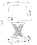 DOMINICK 31-INCH TAPERED MIRRORED ACRYLIC TABLE LAMP SILVER - Image 5