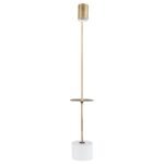 JODIE 55-INCH ADJUSTABLE FLOOR LAMP SIDE TABLE ANTIQUE BRASS - Image 4