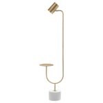 JODIE 55-INCH ADJUSTABLE FLOOR LAMP SIDE TABLE ANTIQUE BRASS - Image 5
