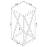 EDMUND SQUARE ACCENT SIDE TABLE WHITE HIGH GLOSS AND CHROME - Image 6