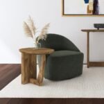 FLETCHER OVAL SOLID MANGO WOOD ACCENT SIDE TABLE BROWN - Image 2