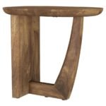FLETCHER OVAL SOLID MANGO WOOD ACCENT SIDE TABLE BROWN