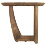 FLETCHER OVAL SOLID MANGO WOOD ACCENT SIDE TABLE BROWN - Image 5