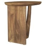FLETCHER OVAL SOLID MANGO WOOD ACCENT SIDE TABLE BROWN - Image 8