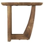 FLETCHER OVAL SOLID MANGO WOOD ACCENT SIDE TABLE BROWN - Image 9