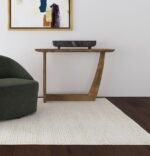 FLETCHER OVAL SOLID MANGO WOOD ENTRYWAY CONSOLE TABLE BROWN - Image 2