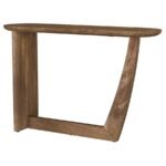 FLETCHER OVAL SOLID MANGO WOOD ENTRYWAY CONSOLE TABLE BROWN