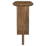 FLETCHER OVAL SOLID MANGO WOOD ENTRYWAY CONSOLE TABLE BROWN - Image 3