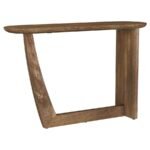 FLETCHER OVAL SOLID MANGO WOOD ENTRYWAY CONSOLE TABLE BROWN - Image 4