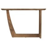 FLETCHER OVAL SOLID MANGO WOOD ENTRYWAY CONSOLE TABLE BROWN - Image 5