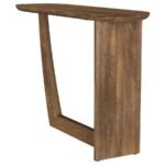 FLETCHER OVAL SOLID MANGO WOOD ENTRYWAY CONSOLE TABLE BROWN - Image 6