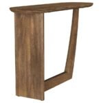 FLETCHER OVAL SOLID MANGO WOOD ENTRYWAY CONSOLE TABLE BROWN - Image 8