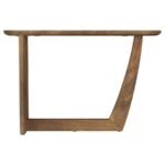 FLETCHER OVAL SOLID MANGO WOOD ENTRYWAY CONSOLE TABLE BROWN - Image 9